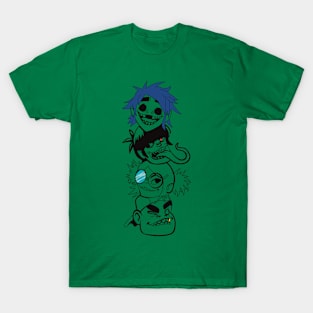 Gorillaz Band Fan Artwork Design PNG T-Shirt